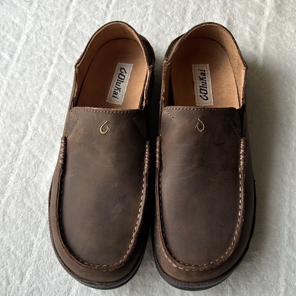 Olukai Moloa Leather Slop On Shoes